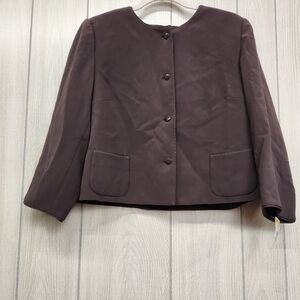 Vintage Chic Talbots Petites Brown Button-Up Jacket 16P